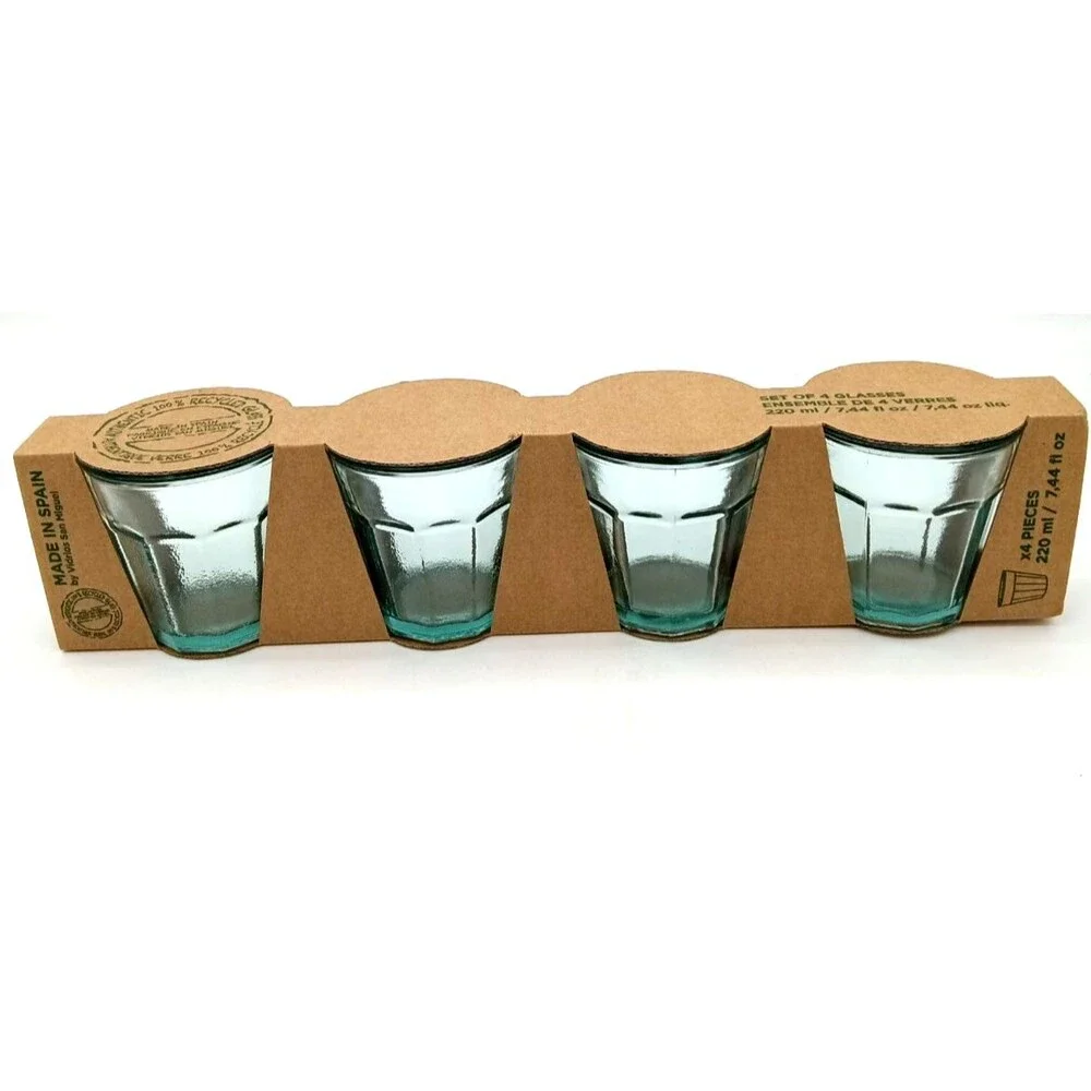 Vidrios San Miguel Green Recycled Glass Set of 4 Tumblers Spain 7.44 Ozs NIB